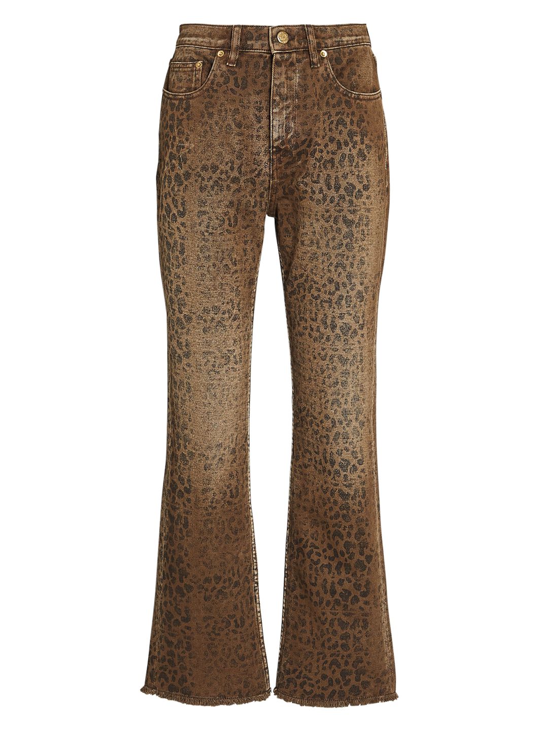 Leopard Cropped Flare Jeans