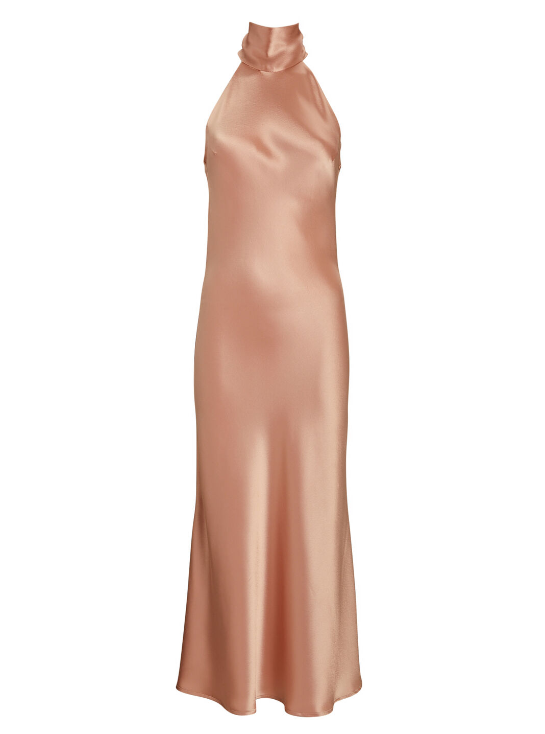 Sienna Satin High-Neck Midi Dress
