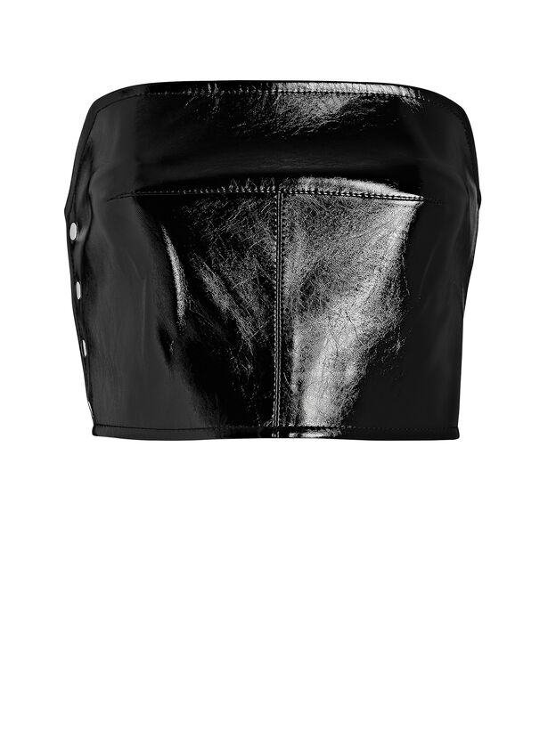 Faux Patent-Leather Corset Top
