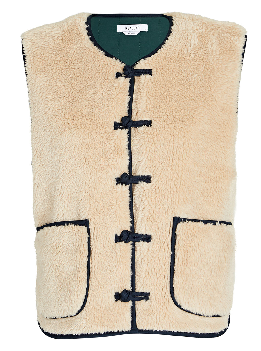 Knotted Faux Shearling Vest