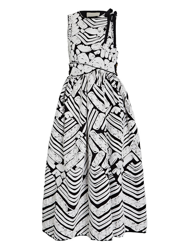 Klea Cord-Detailed Cotton Midi Dress