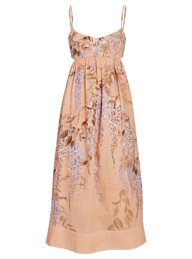 Rosa Floral Linen Midi Dress