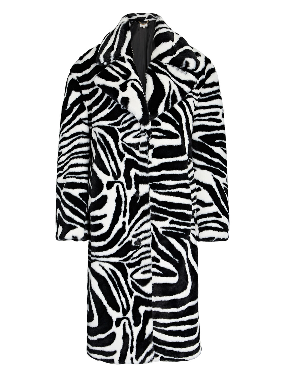 Olive Zebra-Print Faux Fur Coat
