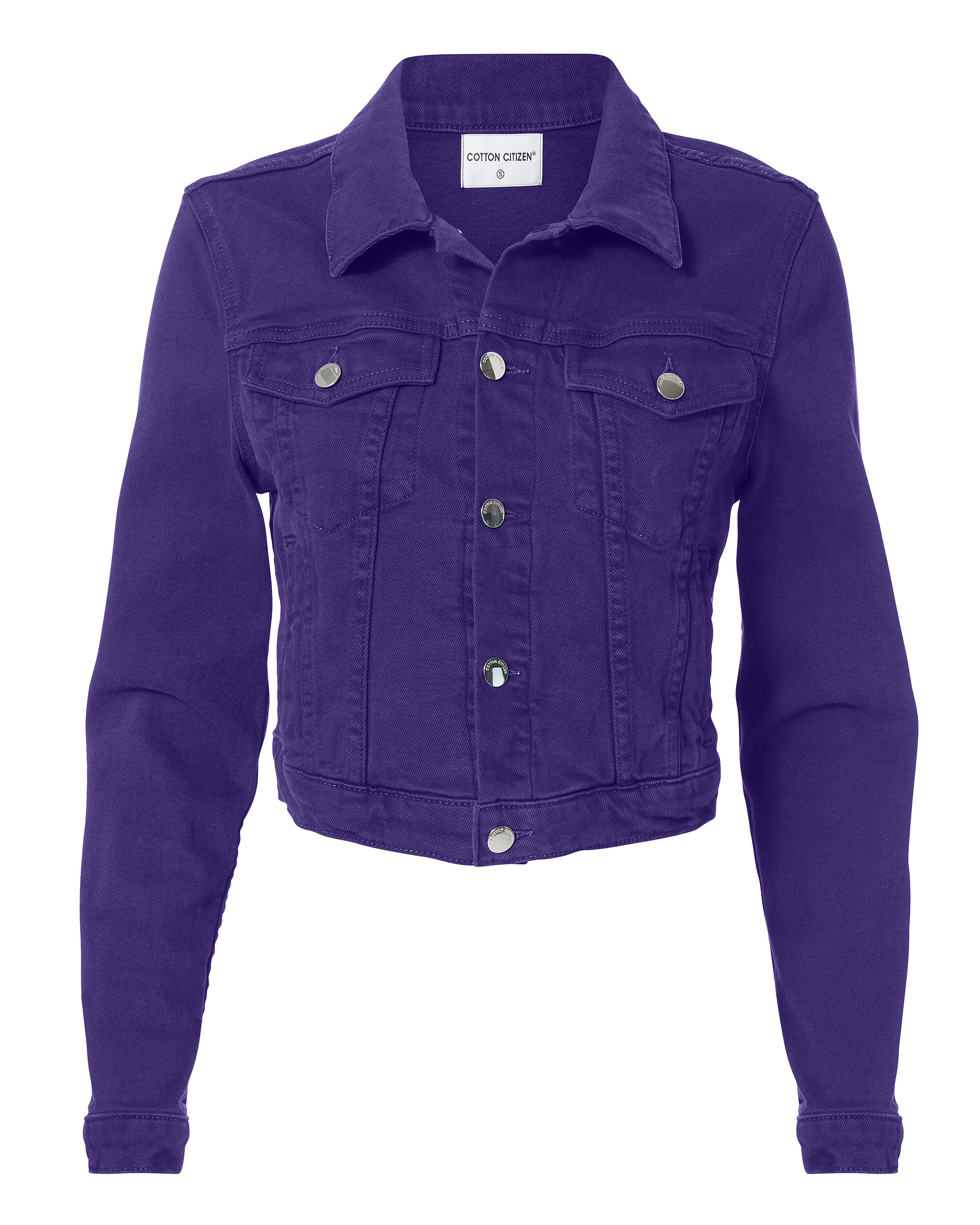 Purple Cropped Denim Jacket