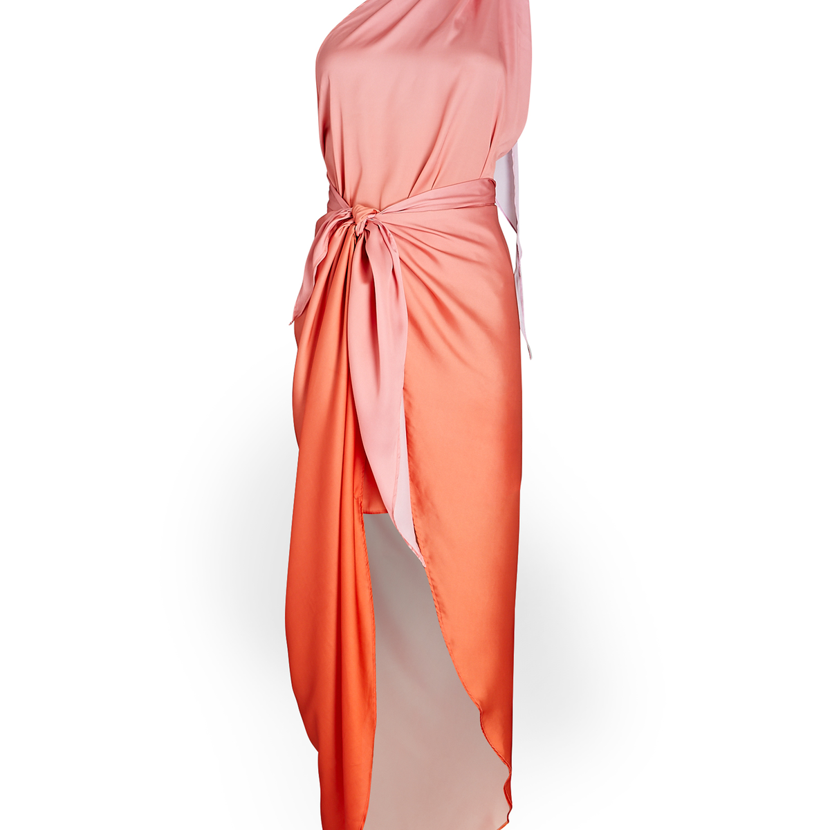 Baobab Marea One-Shoulder Satin Dress in Pink | INTERMIX®