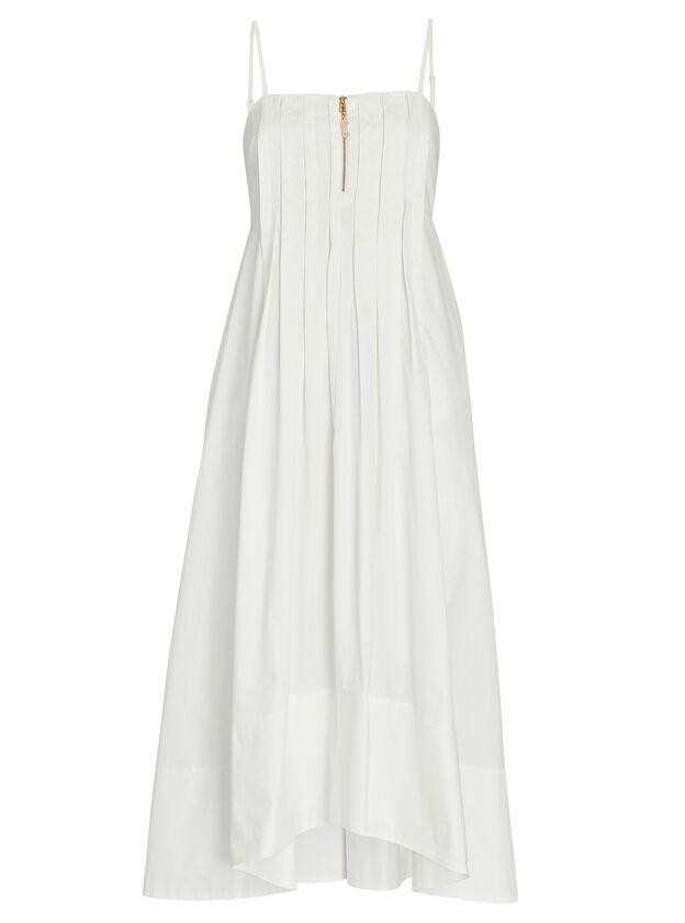Selene Pleated Cotton Midi Dress