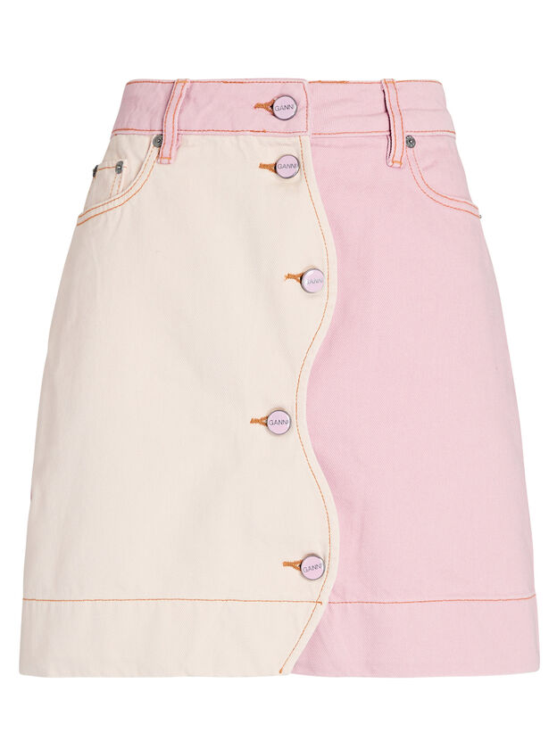 Overdyed Cutline Denim Mini Skirt