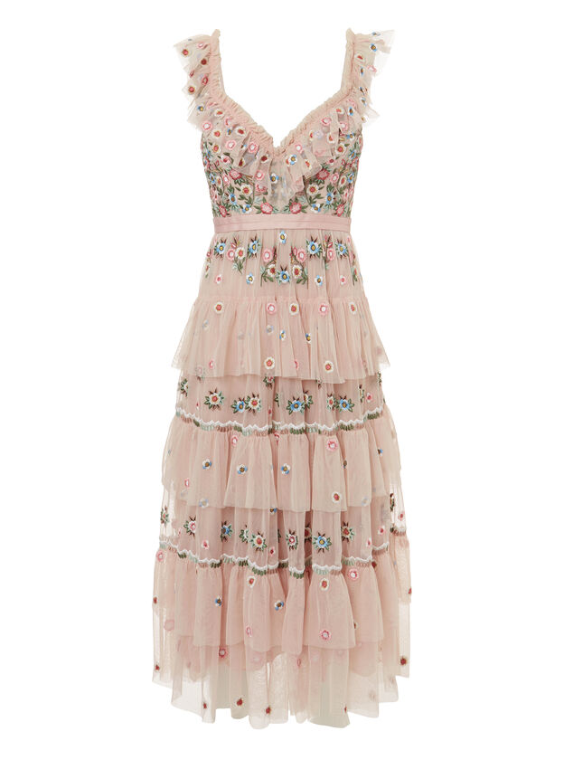 Whimsical Embellished Midi Dress