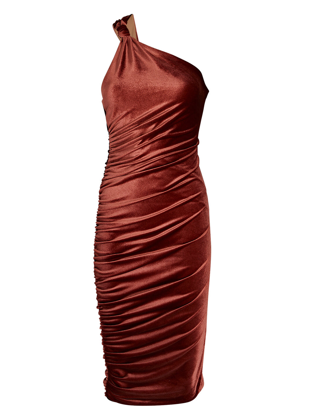 Celeste One-Shoulder Velvet Midi Dress