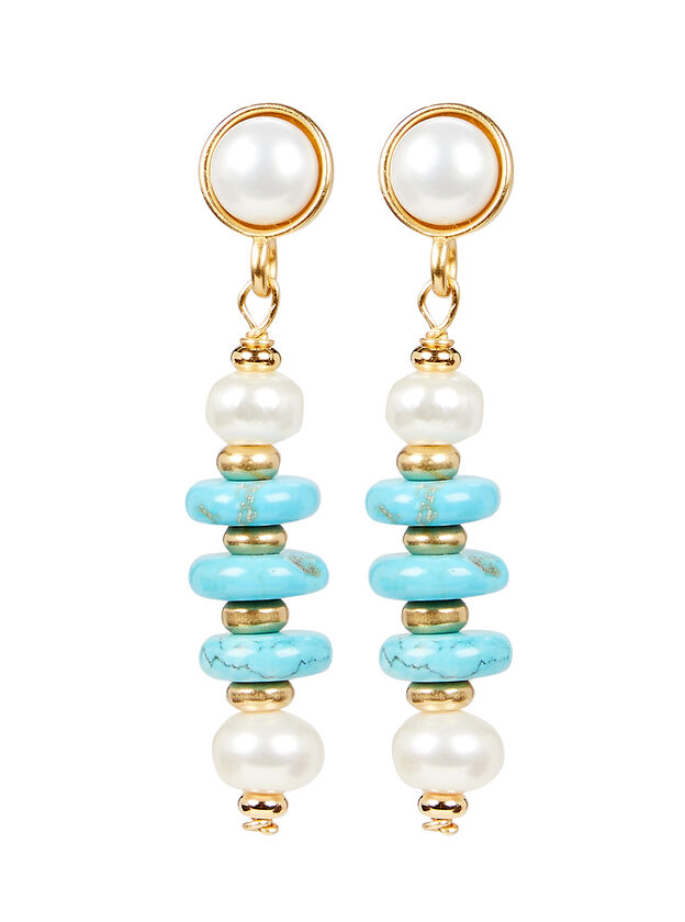 Dune Gold-Plated Stone Drop Earrings