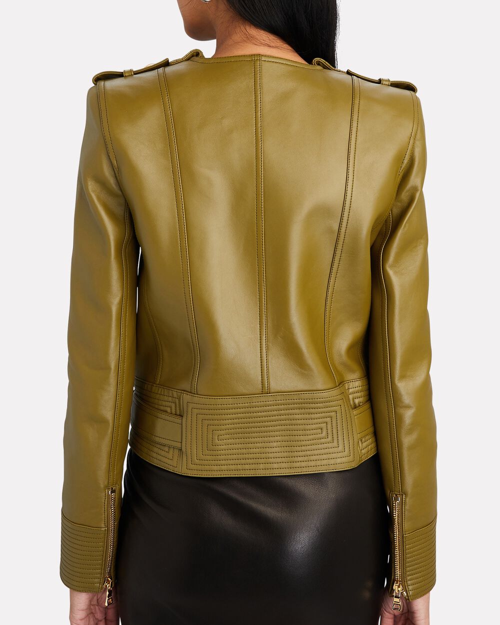 indkomst Desperat Kvinde Balmain Leather Moto Jacket | INTERMIX®