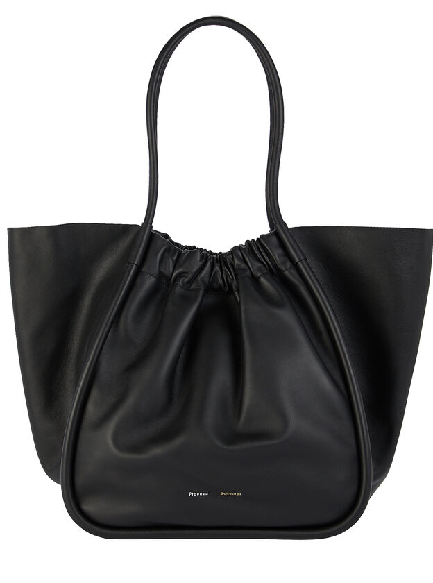 Ruched XL Leather Tote