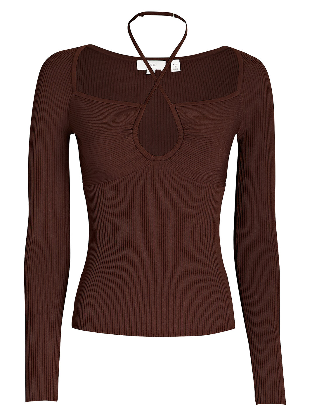 Annabelle Cross-Front Rib Knit Top
