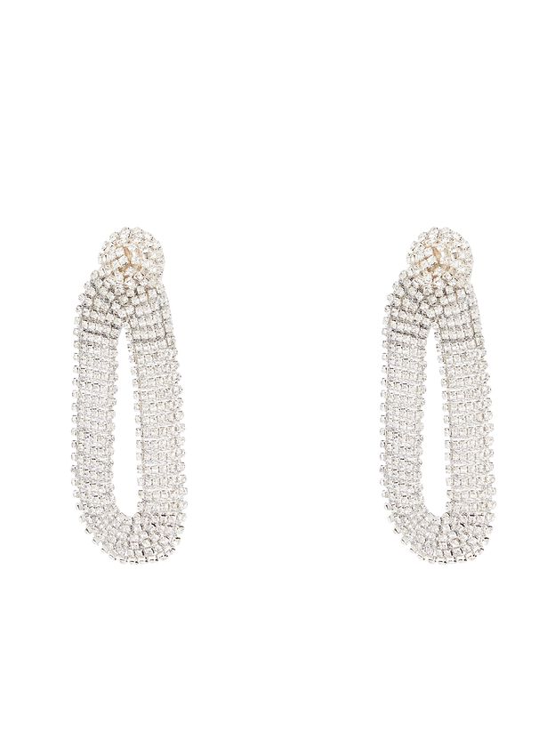 Mariah Crystal Oval Drop Earrings