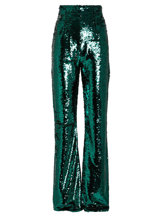 Newman Flared Sequin-Embellished Trousers