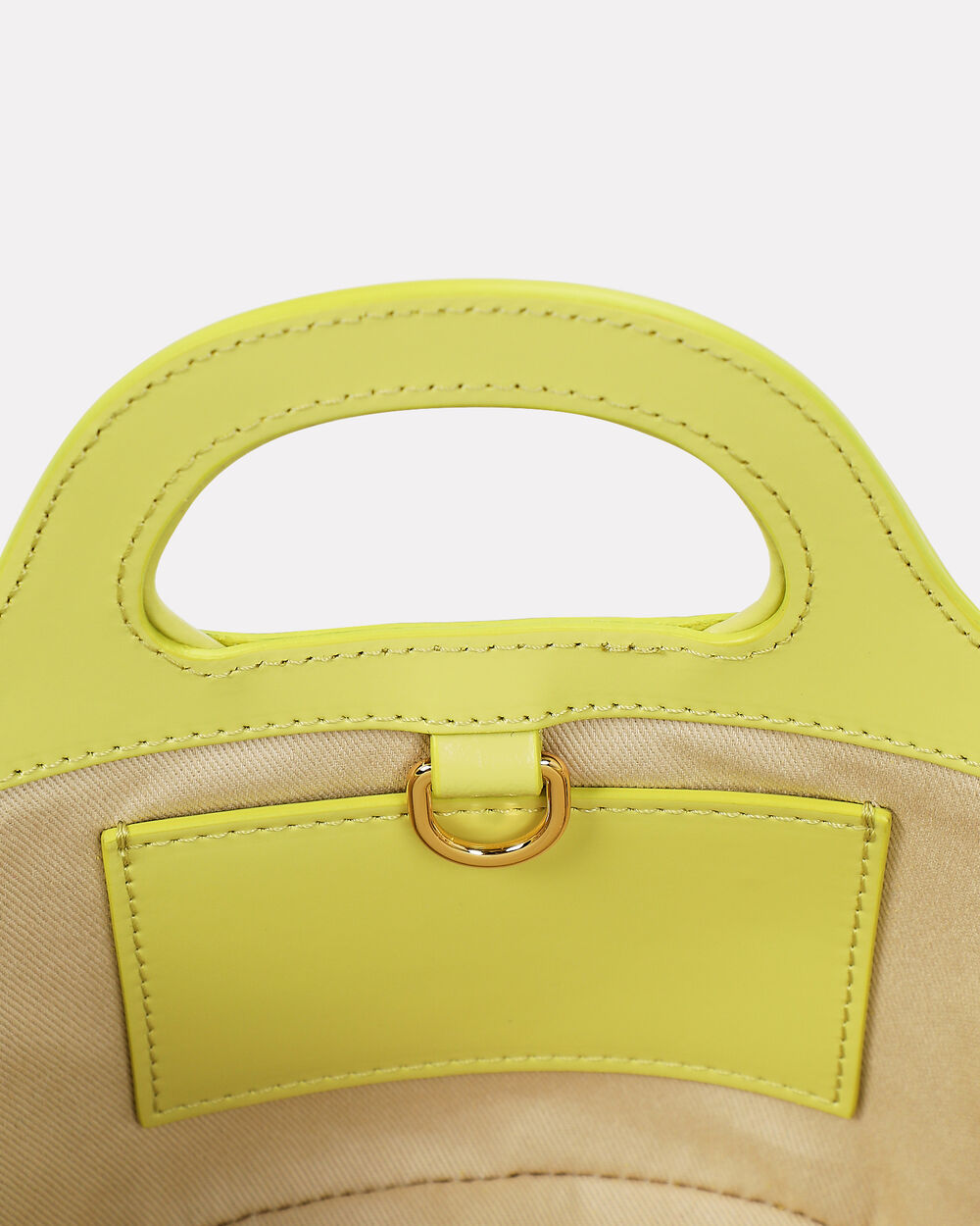Tropicalia Micro Bag in yellow raffia-effect fabric and leather