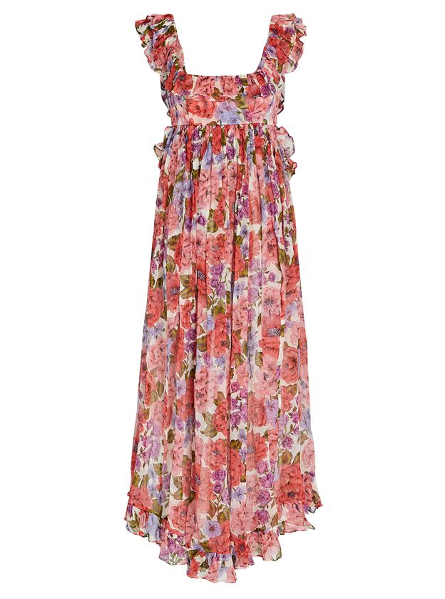 Poppy Floral Silk Midi Dress