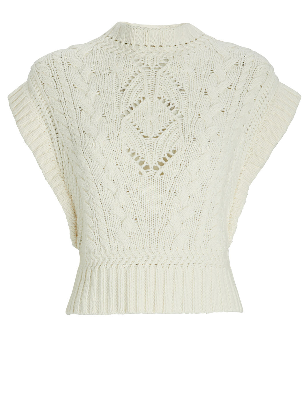 Pinkett Cable-Knit Wool Sweater Vest