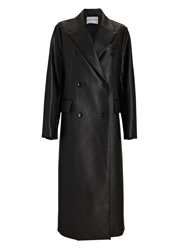 Raquel Faux Leather Trench Coat