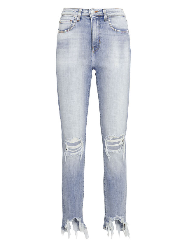 High Line Distressed Skinny Jeans