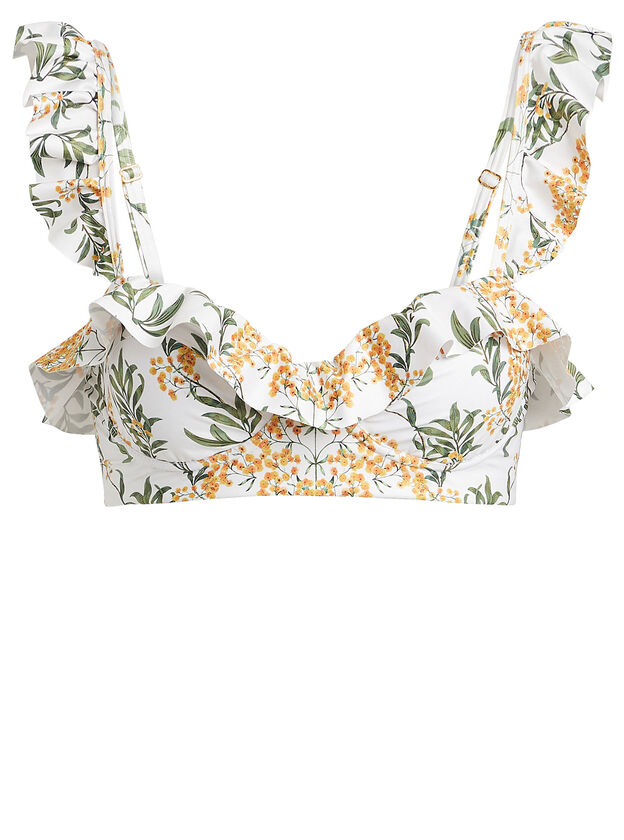 Margot Ruffled Floral Bikini Top