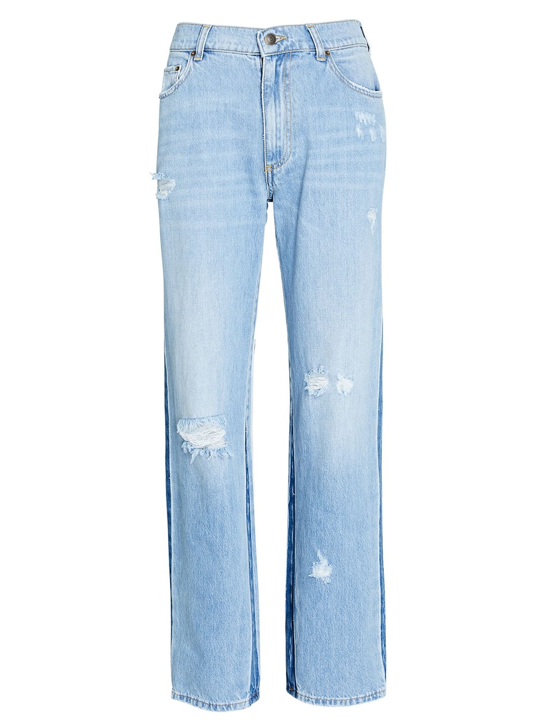 Maggie Distressed Straight-Leg Jeans