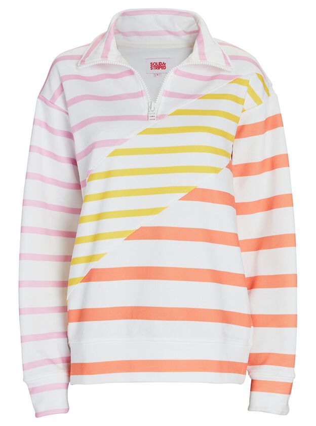 Striped Half-Zip French Terry Sweatshirt