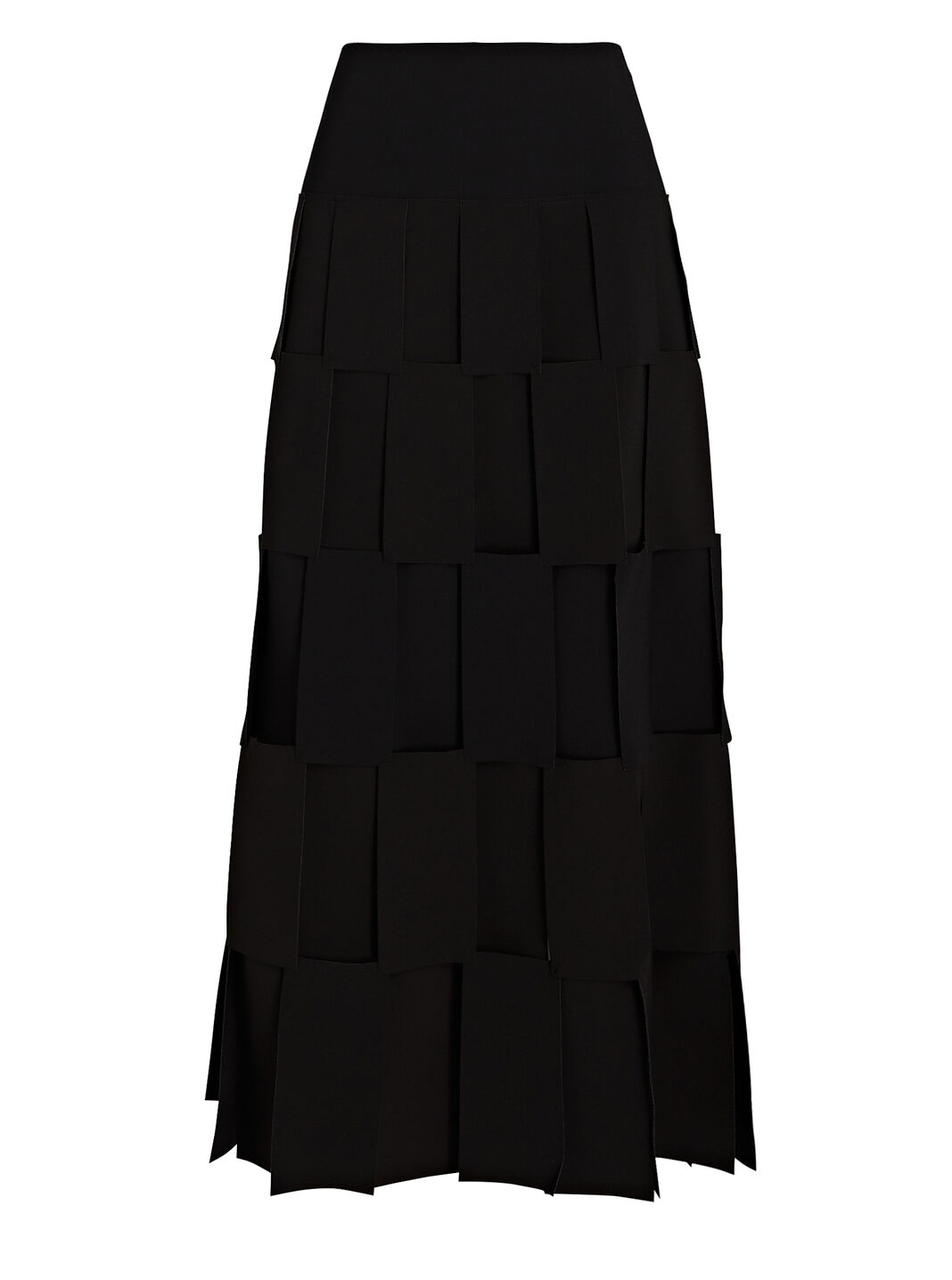Rectangle Paneled Crepe Maxi Skirt