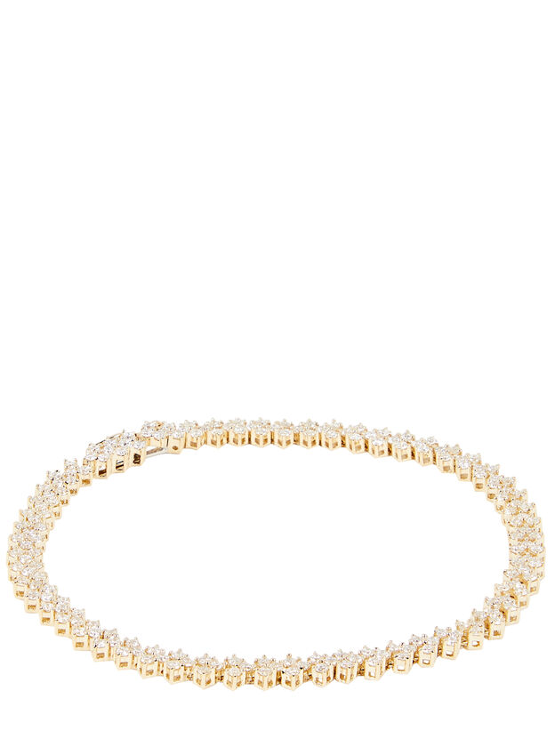 Chevron 14k Gold Diamond Tennis Bracelet