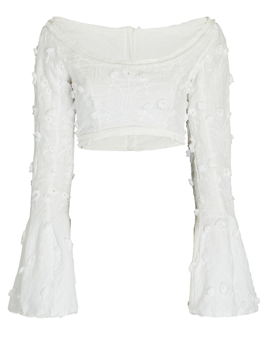 Limoncillo Embroidered Linen Crop Top