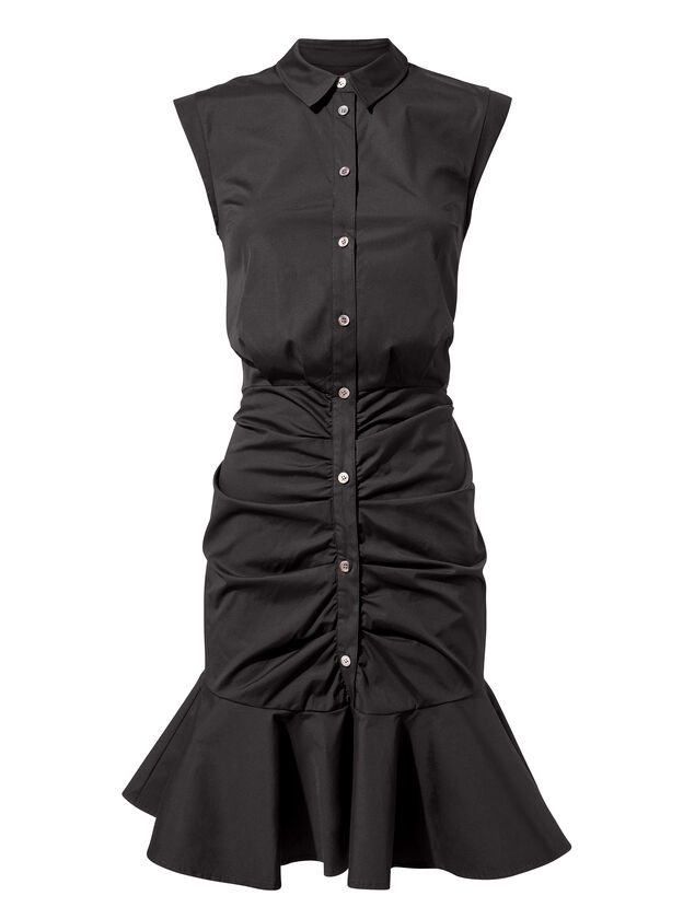 Bell Black Ruched Dress
