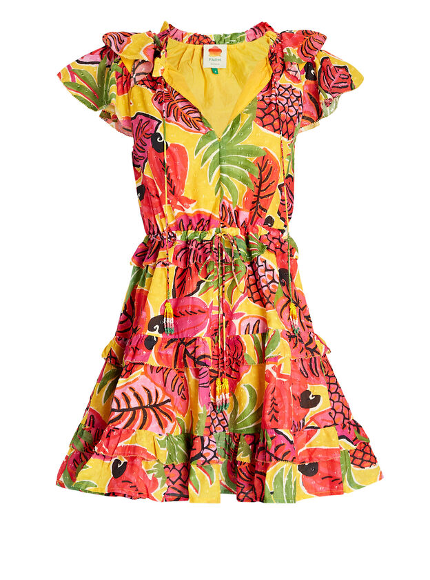 Fruit Dream Ruffle Cotton Mini Dress