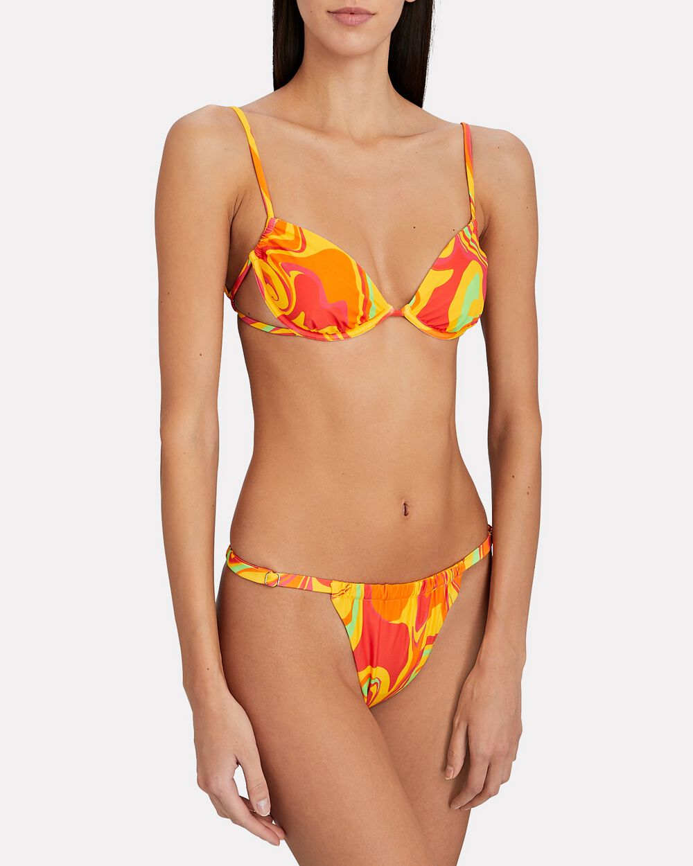 Underwired Ruched Clear Strap Bikini