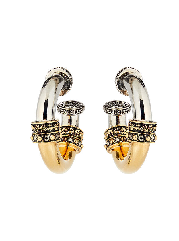 Crystal-Embellished Small Hoop Earrings