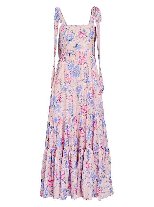 Burrows Floral Silk-Cotton Maxi Dress