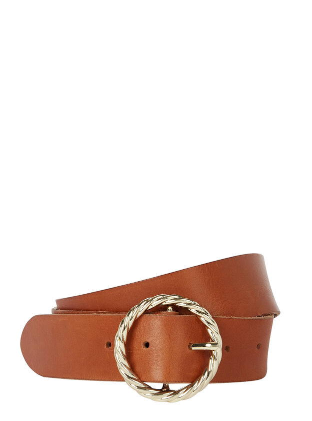 Twisted Circle Leather Belt
