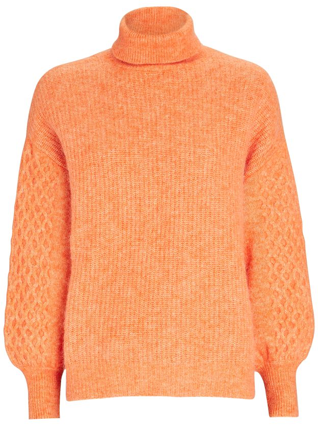 Honeycomb Mohair-Blend Turtleneck Sweater