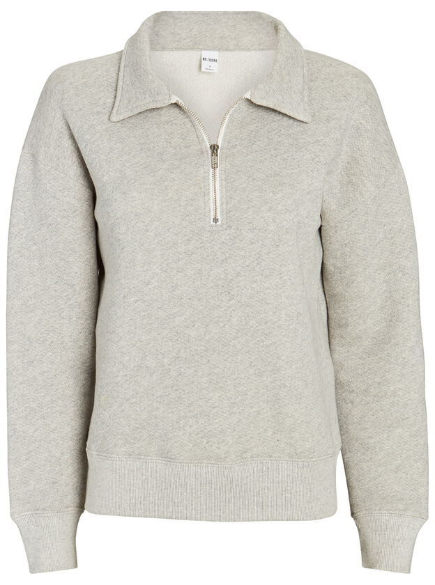 70s Half-Zip Cotton Sweatshirt