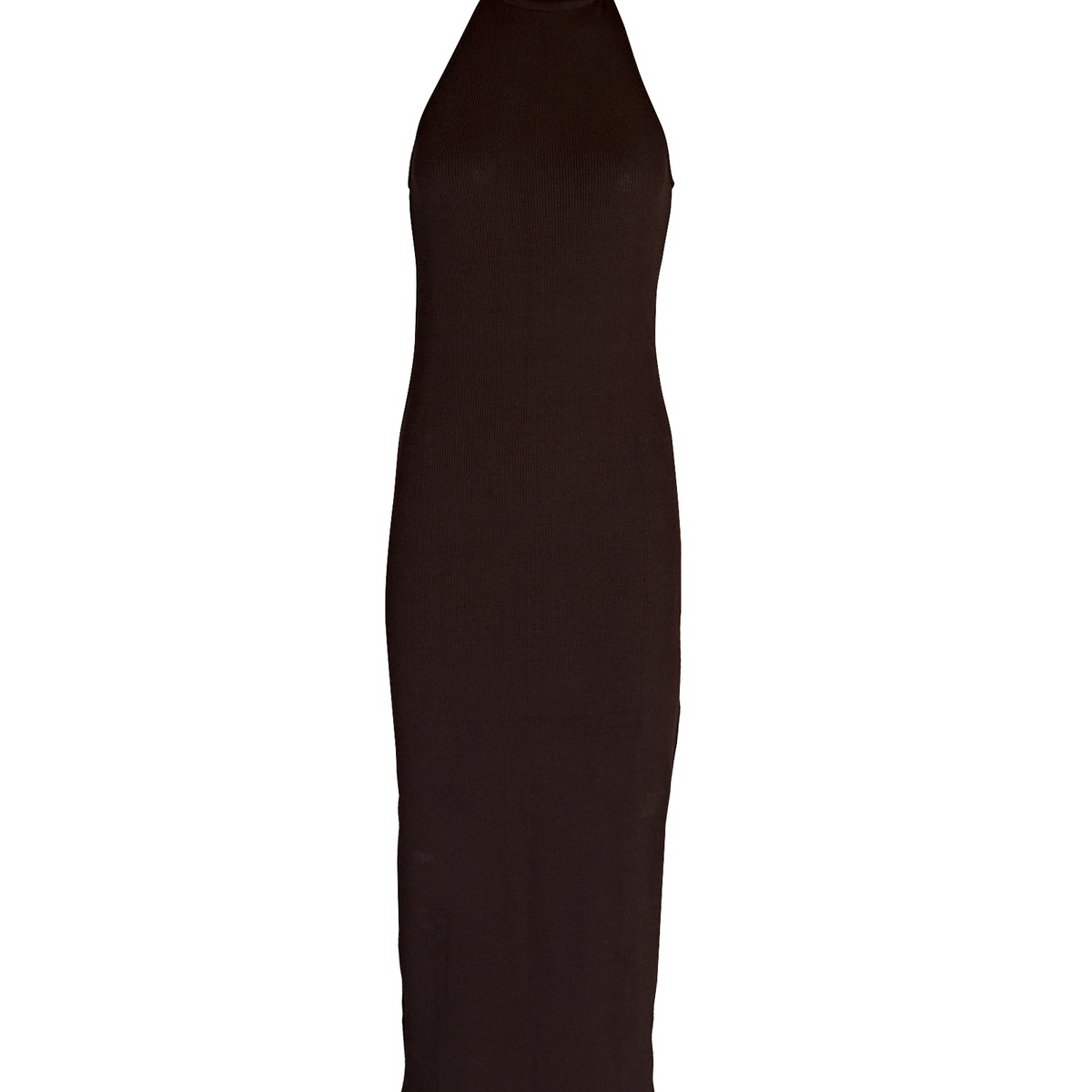 Enza Costa Rib Knit Turtleneck Dress In Brown | INTERMIX®
