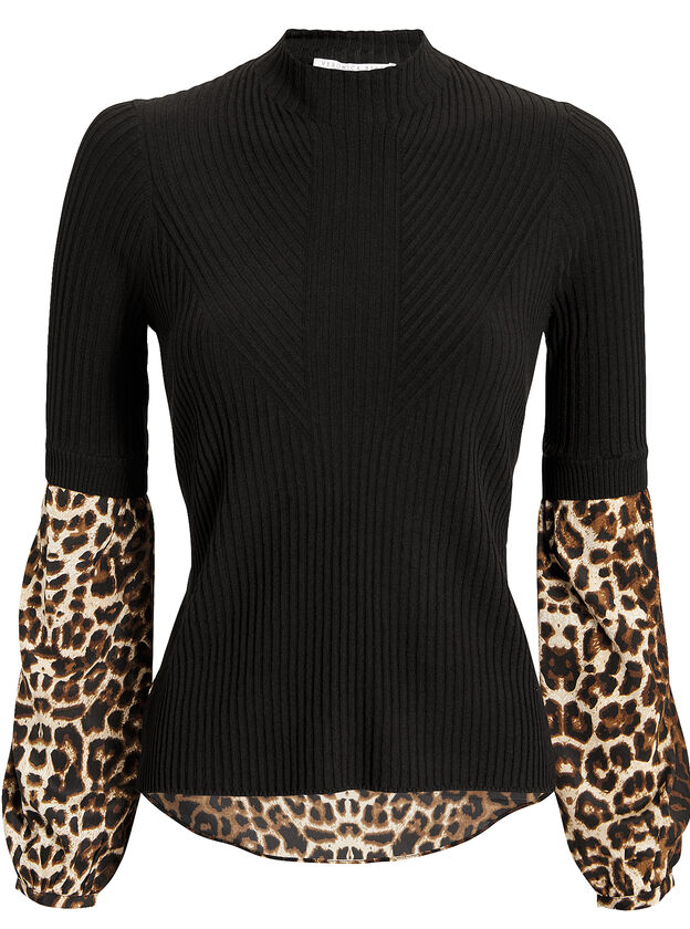 Leopard Combo Moon Sweater