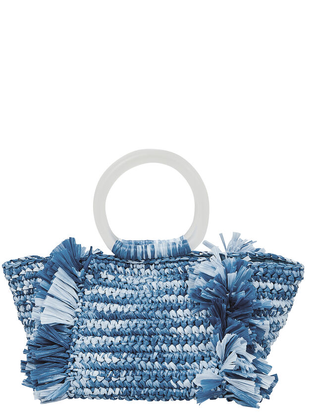 Corallina Blue Raffia Bag