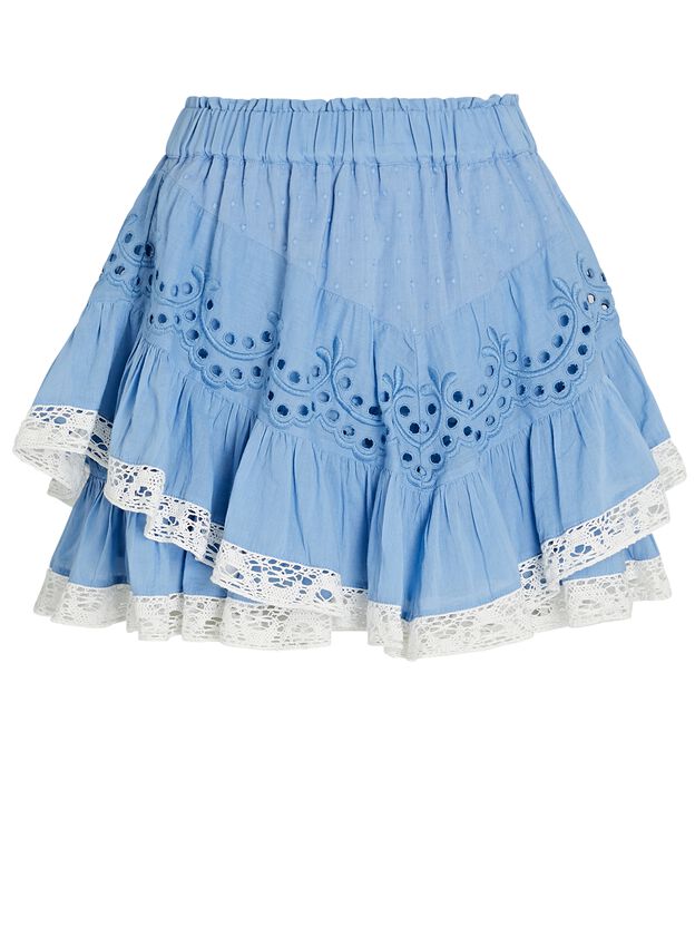 Briella Ruffled Broderie Anglaise Mini Skirt
