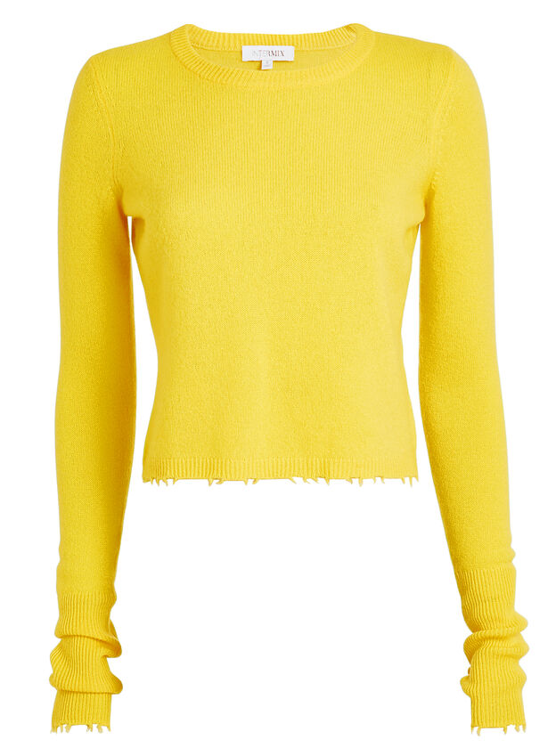Valencia Cropped Cashmere Yellow Sweater