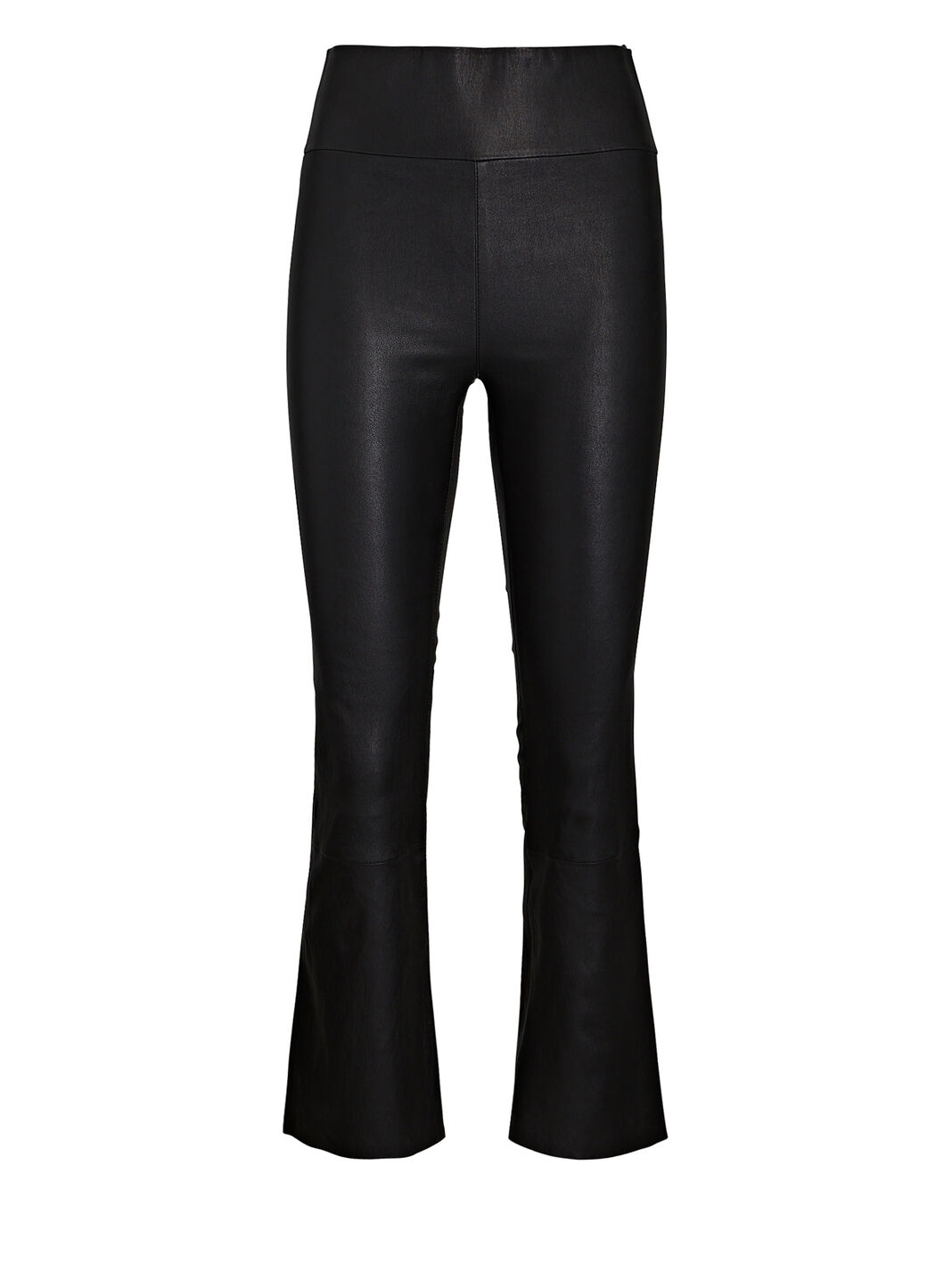 Leather High-Rise Cropped Flared Leggings