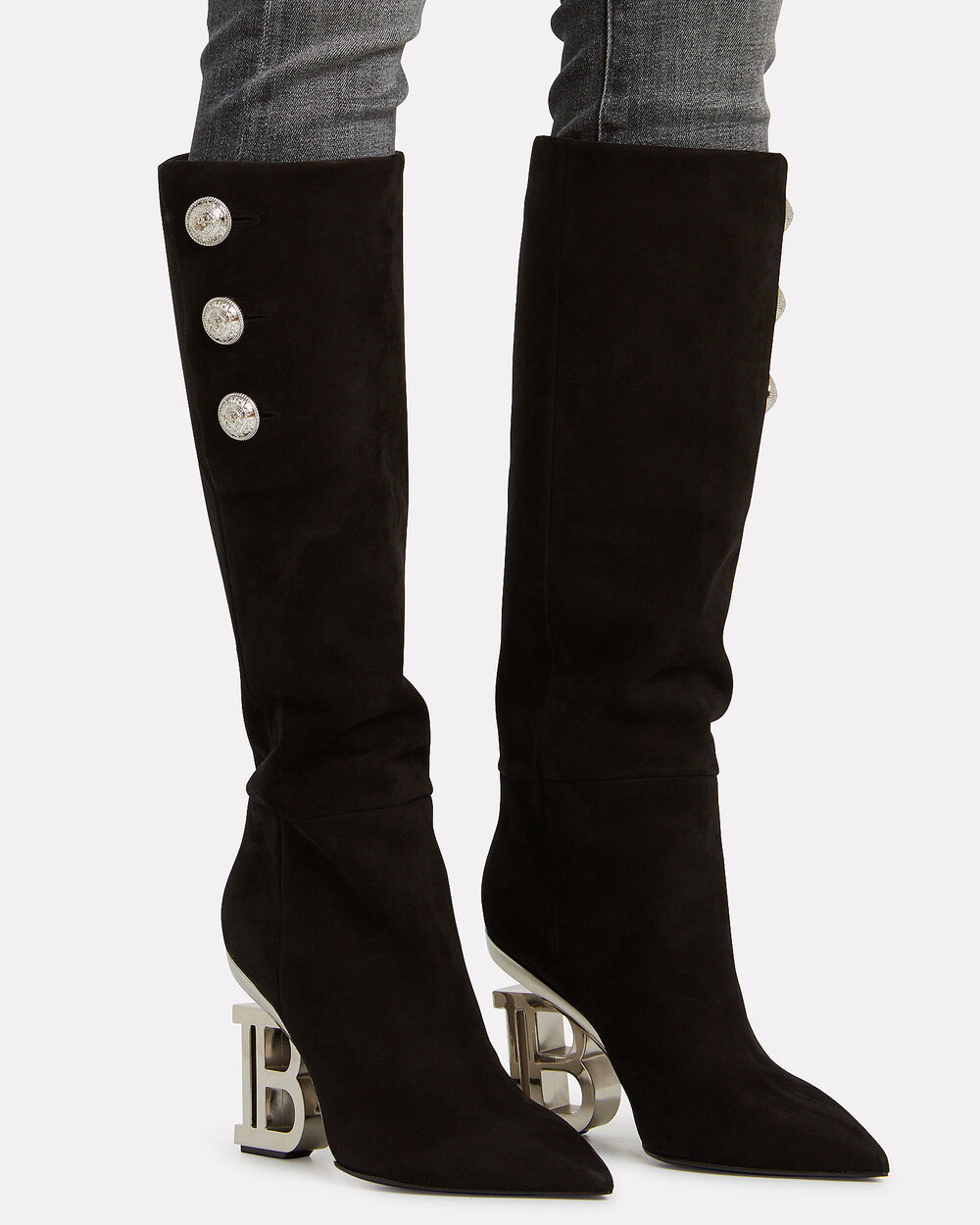 Unique Footwear Statements: Balmain Boots with a Signature B Heel