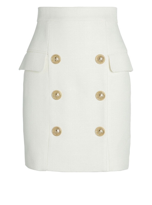 High-Waist Grain De Poudre Mini Skirt