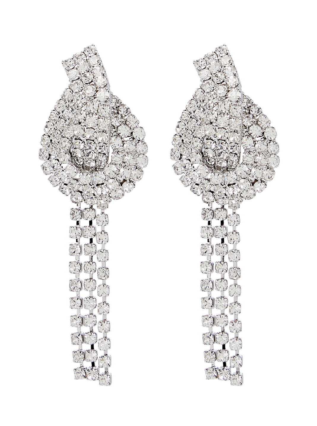 Knotted Crystal Drop Earrings