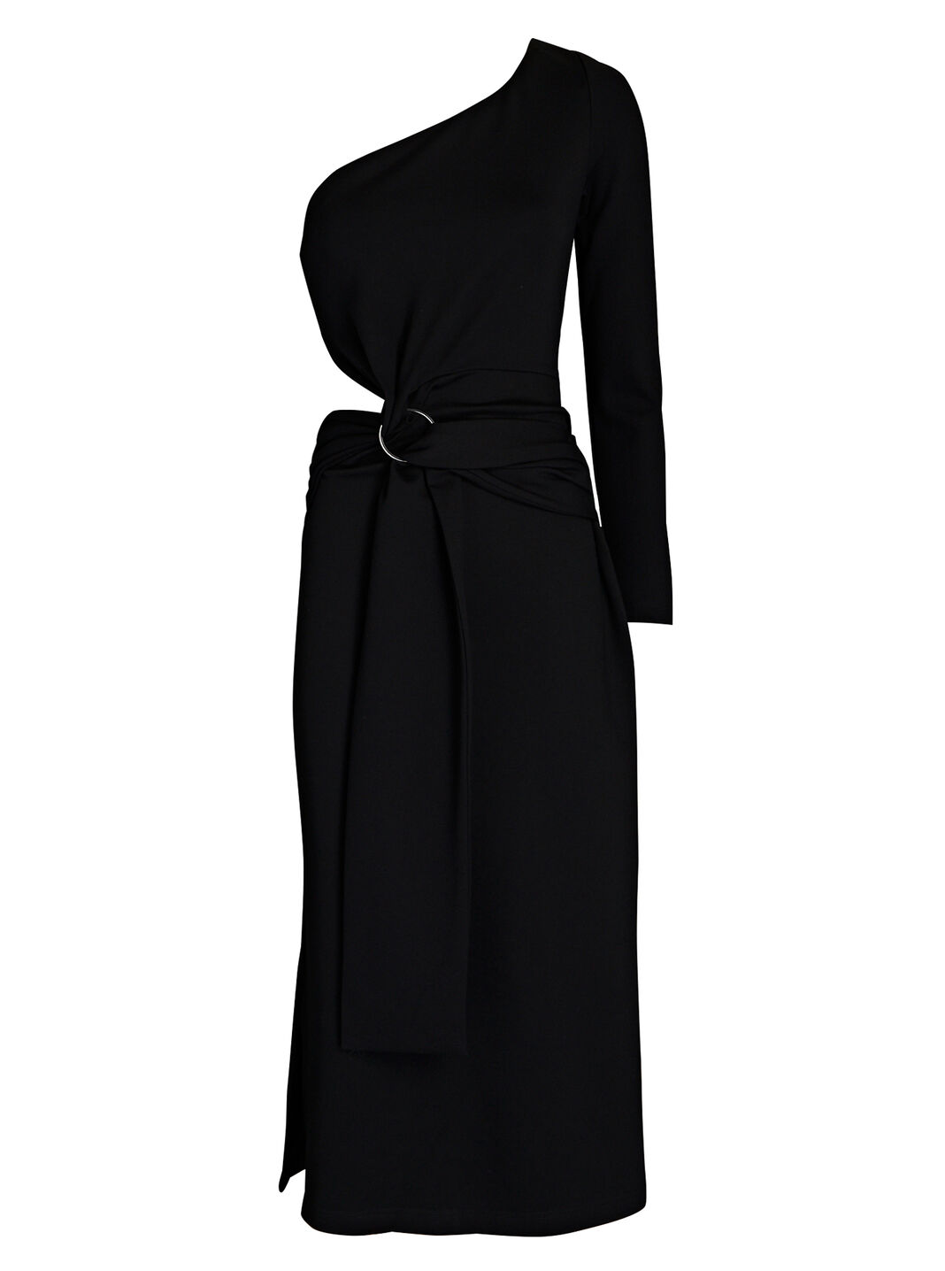 Royale One-Shoulder Jersey Midi Dress