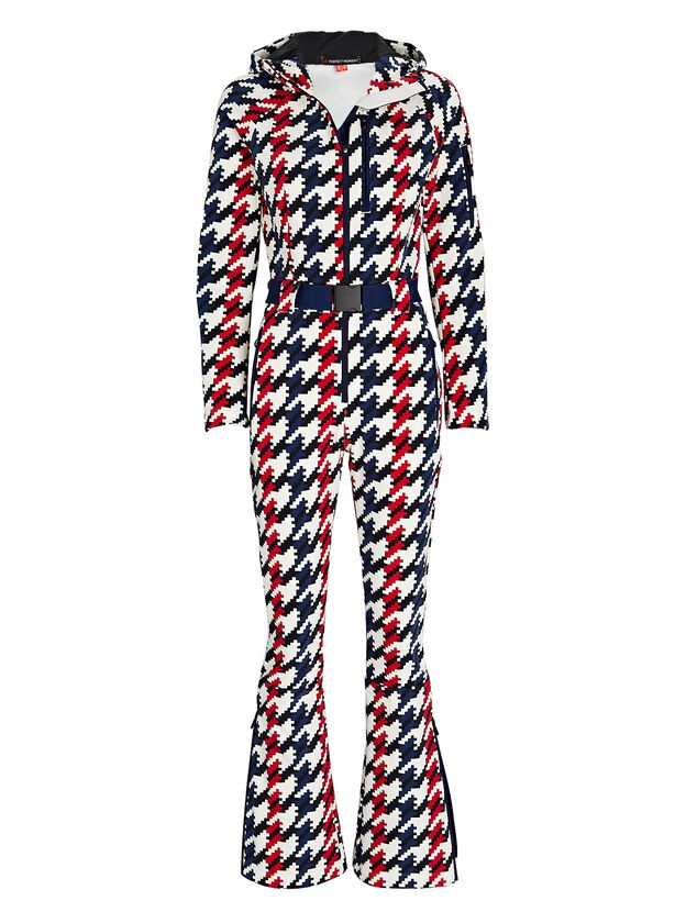 Star Houndstooth Hooded Ski Suit