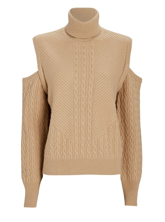 Rena Cold-Shoulder Turtleneck Sweater